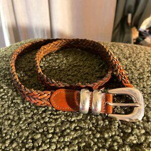 Simple brown braided belt retro style 80s classic caroline bissette diana M/L